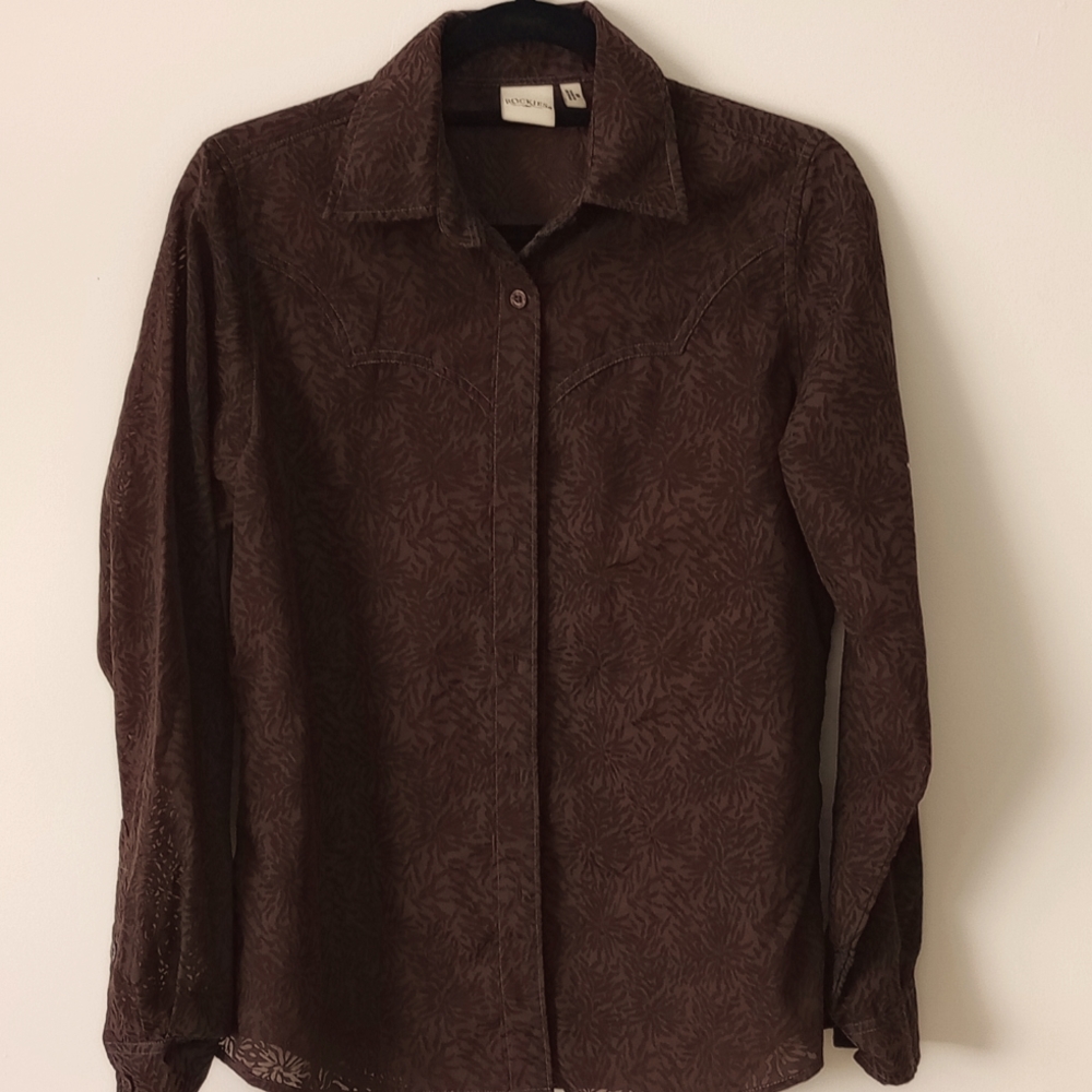 Rockies Western Burn Out Cowboy shirt Medium